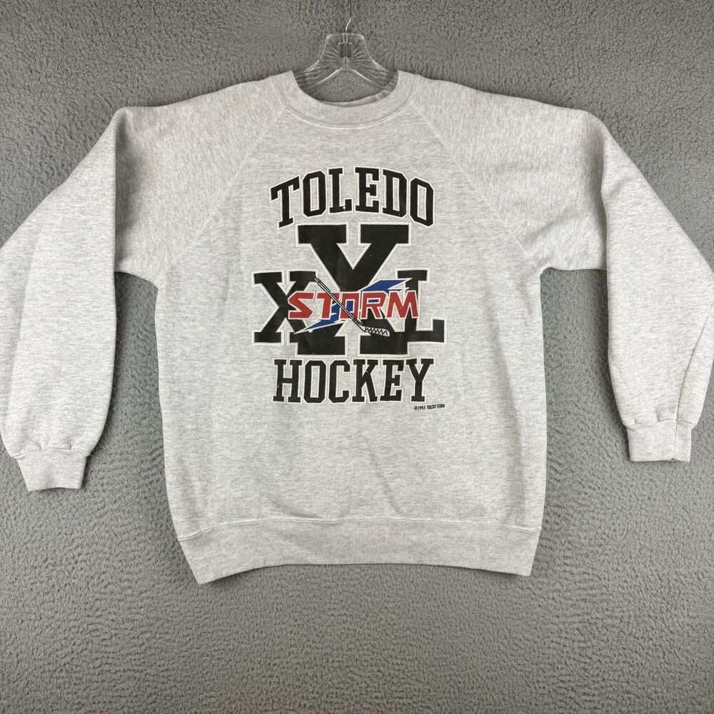 Toledo Storm Sweatshirt Men’s Large Hockey Spell Out USA Made
